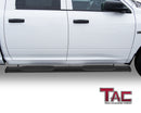 TAC Arrow Side Steps Running Boards Compatible with 2009-2018 Ram 1500 Crew Cab(Incl. 2019-2024 Ram 1500 Classic)|2010-2025 Ram 2500/3500/4500/5500 Crew Cab(Incl. Chassis Cab Diesel models) Truck 5" Aluminum Texture Black Step Rails Nerf Bars-3