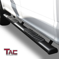 TAC Arrow Side Steps Running Boards Compatible with 2015-2023 Ford F150 & 2022-2023 F150 Lightning EV SuperCrew | 2017-2023 F250/350/450/550 Super Duty Crew Cab Truck 5” Aluminum Texture Black Step Rails Nerf Bars Off-Road 2Pcs