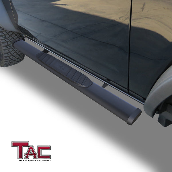 TAC Arrow Side Steps Running Boards Compatible with 2021-2023 Ford Bronco 2 Door SUV 5” Aluminum Texture Black Step Rails Nerf Bars Lightweight Off Road Accessories 2Pcs