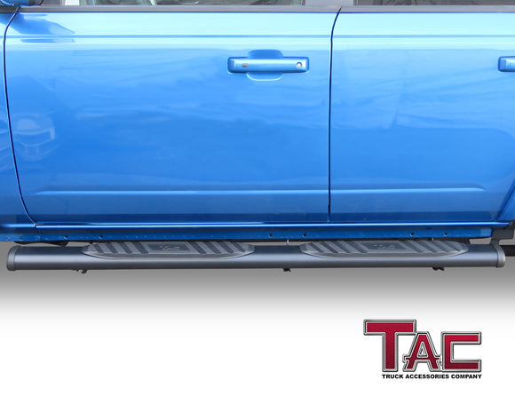 TAC Arrow Side Steps Running Boards Compatible with 2021-2025 Ford Bronco 4 Door SUV 5" Aluminum Texture Black Step Rails Nerf Bars Lightweight Off Road Accessories 2Pcs