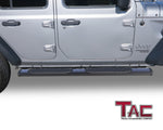 TAC Arrow Side Steps Running Boards Compatible with 2018-2023 Jeep Wrangler JL 4 Door SUV 5” Aluminum Texture Black Step Rails Nerf Bars Lightweight Off Road Accessories 2Pcs