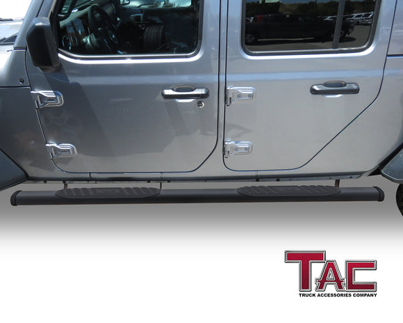 TAC Arrow Side Steps Running Boards Compatible with 2020-2025 Jeep Gladiator JT Truck 5" Aluminum Texture Black Step Rails Nerf Bars Off-Road Accessories