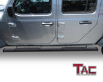 TAC Arrow Side Steps Running Boards Compatible with 2020-2024 Jeep Gladiator JT Truck 5” Aluminum Texture Black Step Rails Nerf Bars Off-Road Accessories