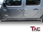 TAC Arrow Side Steps Running Boards Compatible with 2020-2023 Jeep Gladiator JT Truck 5” Aluminum Texture Black Step Rails Nerf Bars Off-Road Accessories