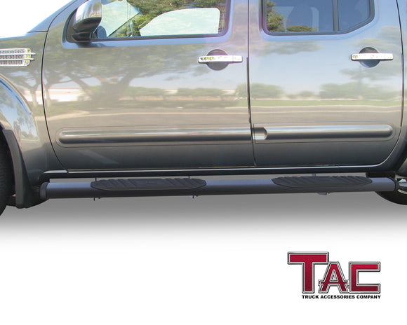 TAC Arrow Side Steps Running Boards Compatible with 2005-2025 Nissan Frontier Crew Cab Truck Pickup 5" Aluminum Texture Black Step Rails Nerf Bars Lightweight Off Road Accessories 2Pcs