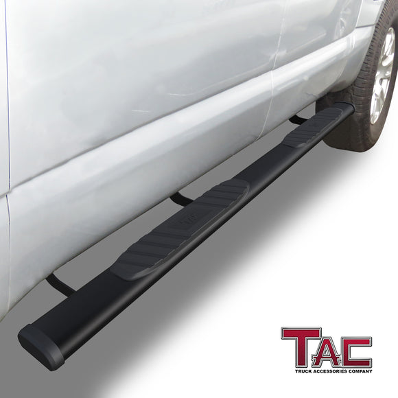 TAC Arrow Side Steps Running Boards Compatible with 2004-2024 Nissan Titan / 2016-2024 Nissan Titan XD Crew Cab Truck Pickup 5" Aluminum Texture Black Step Rails Nerf Bars Lightweight