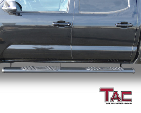 TAC Arrow Side Steps Running Boards Compatible with 2005-2023 Toyota Tacoma Double Cab Truck Pickup 5" Aluminum Texture Black Step Rails Nerf Bars Lightweight Off-Road Accessories 2Pcs