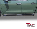 TAC Side Steps Running Boards Fit 2022-2025 Toyota Tundra Double Cab Truck Pickup 4.25" Oval Bend Texture Black Side Bars Nerf Bars (Texture Powder Coating Brackets)-3