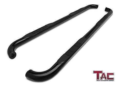 TAC Gloss Black 3" Side Steps For 2001-2018 Chevy Silverado / GMC Sierra 1500 Crew Cab (Excl. C/K "Classic") / 2001-2019 Chevy Silverado / GMC Sierra 2500 / 3500 Crew Cab (Excl. C/K "Classic") Truck | Running Boards | Nerf Bars | Side Bars