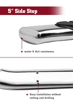 TAC Stainless Steel 5" Oval Bend Side Steps For 2019-2023 Chevy Silverado/GMC Sierra 1500 Crew Cab | 2020-2024 Silverado/GMC Sierra 2500/3500 Crew Cab Truck | Running Boards | Nerf Bar | Side Bar