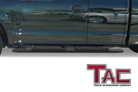 TAC Side Steps Running Boards Compatible with 2015-2025 Ford F150 Super Cab | 2017-2025 F250/350/450/550 Super Duty Super Cab Truck Pickup 4.25" Texture Black Side Bars Nerf Bars Off Road Accessories (2pcs)