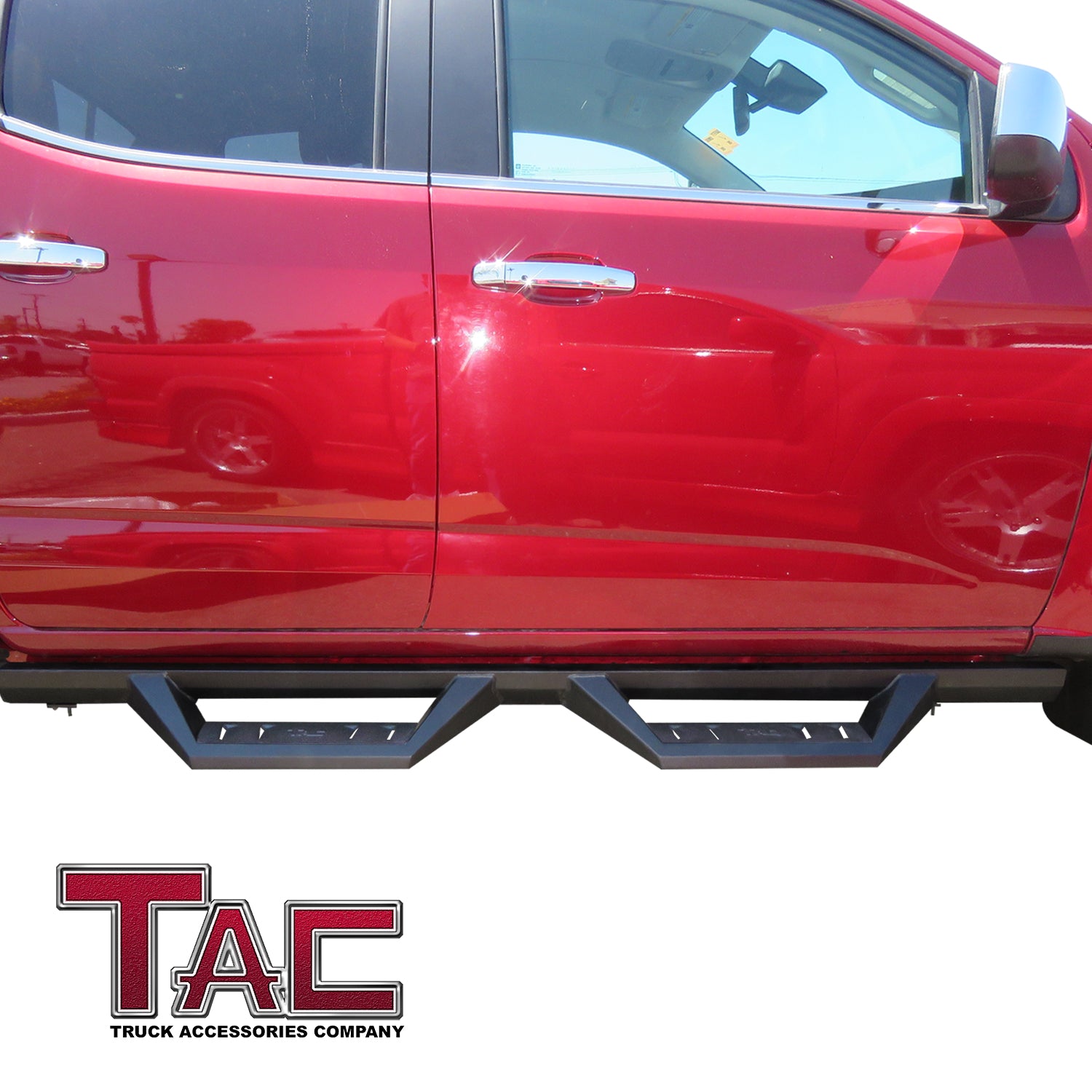 TAC Sidewinder Running Boards Fit 2015-2025 Chevy Colorado/GMC Canyon Crew Cab 4" Drop Fine Texture Black Side Steps Nerf Bars Rock Slider Armor Off-Road Accessories (2pcs)