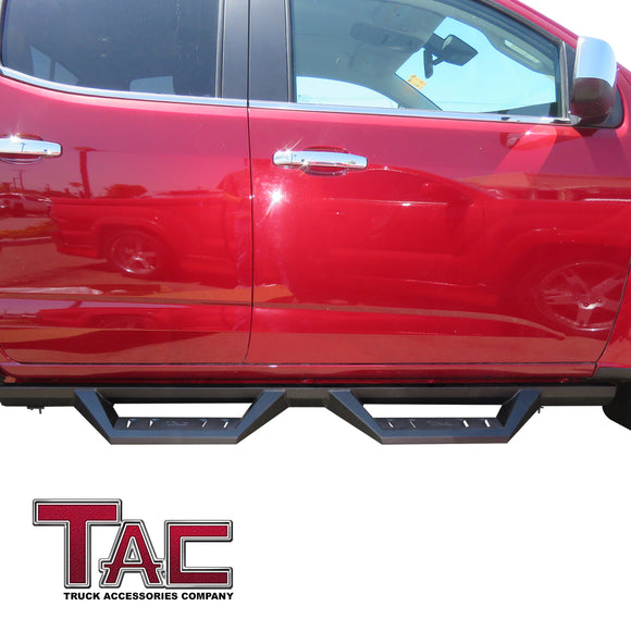 TAC Sidewinder Running Boards Fit 2015-2026 Chevy Colorado/GMC Canyon Crew Cab 4" Drop Fine Texture Black Side Steps Nerf Bars Rock Slider Armor Off-Road Accessories (2pcs)
