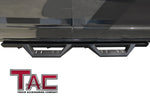 TAC Sidewinder Running Boards Fit Chevy Silverado/GMC Sierra 2007-2018 1500 | 2007-2019 2500/3500 Crew Cab 4” Drop Fine Texture Black Side Steps Nerf Bars Rock Slider Armor Off-Road Accessories (2pcs)