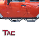 TAC Sidewinder Running Boards Fit 2007- 2018 Jeep Wrangler JK 4 Door SUV 4" Drop Fine Texture Black Side Steps Nerf Bars Rock Slider Armor Off-Road Accessories (2pcs)-3