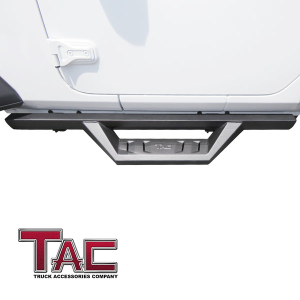 TAC Sidewinder Running Boards Fit 2018-2023 Jeep Wrangler JL 2 Door SUV 4” Drop Fine Texture Black Side Steps Nerf Bars Rock Slider Armor Off-Road Accessories (2pcs)