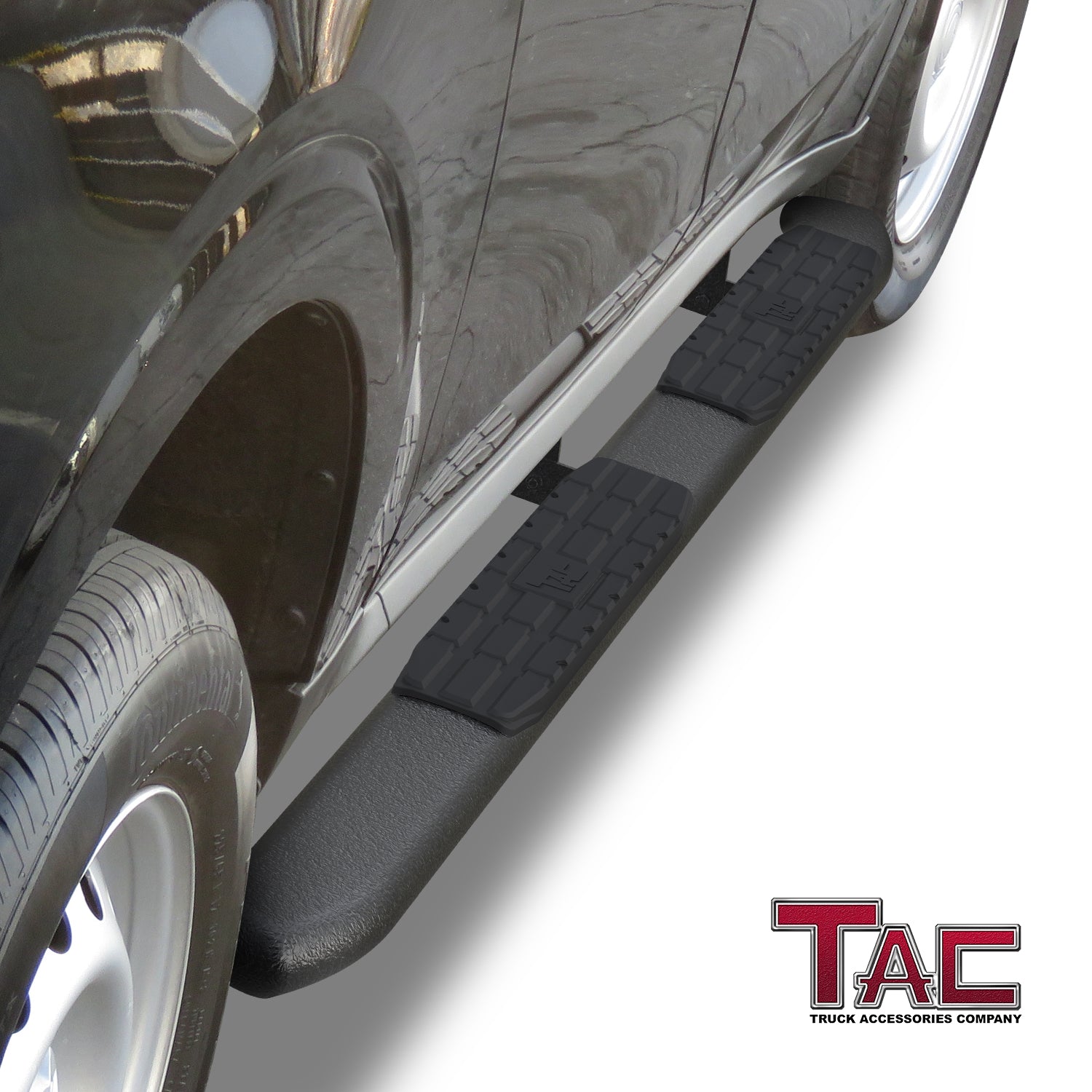 TAC Side Steps Running Boards for 2022-2025 Ford Maverick / Maverick Hybrid Truck Pickup 4.25" Oval Bend Texture Black Side Bars Nerf Bars (Texture Powder Coating Brackets)