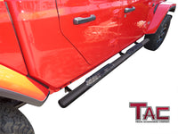 TAC Fine Texture Black 4" Side Steps for 2020-2023 Jeep Gladiator Truck | Running Boards | Nerf Bar | Side Bar