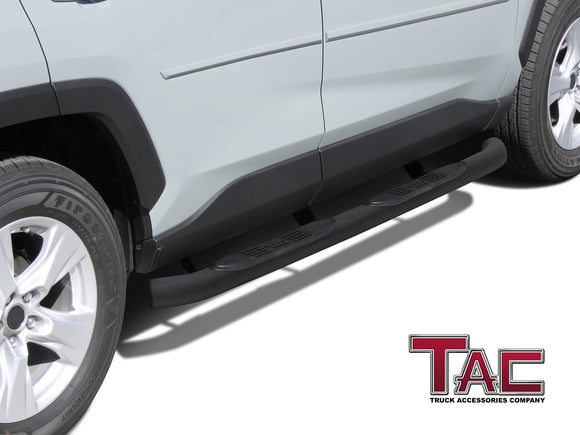 TAC 3" Texture Black Side Steps Compatible with 2019-2025 Toyota RAV4| Running Boards| Side Bars| Step Rails| Nerf Bars|Rocker Slider| SUV Accessories (2 PCS)