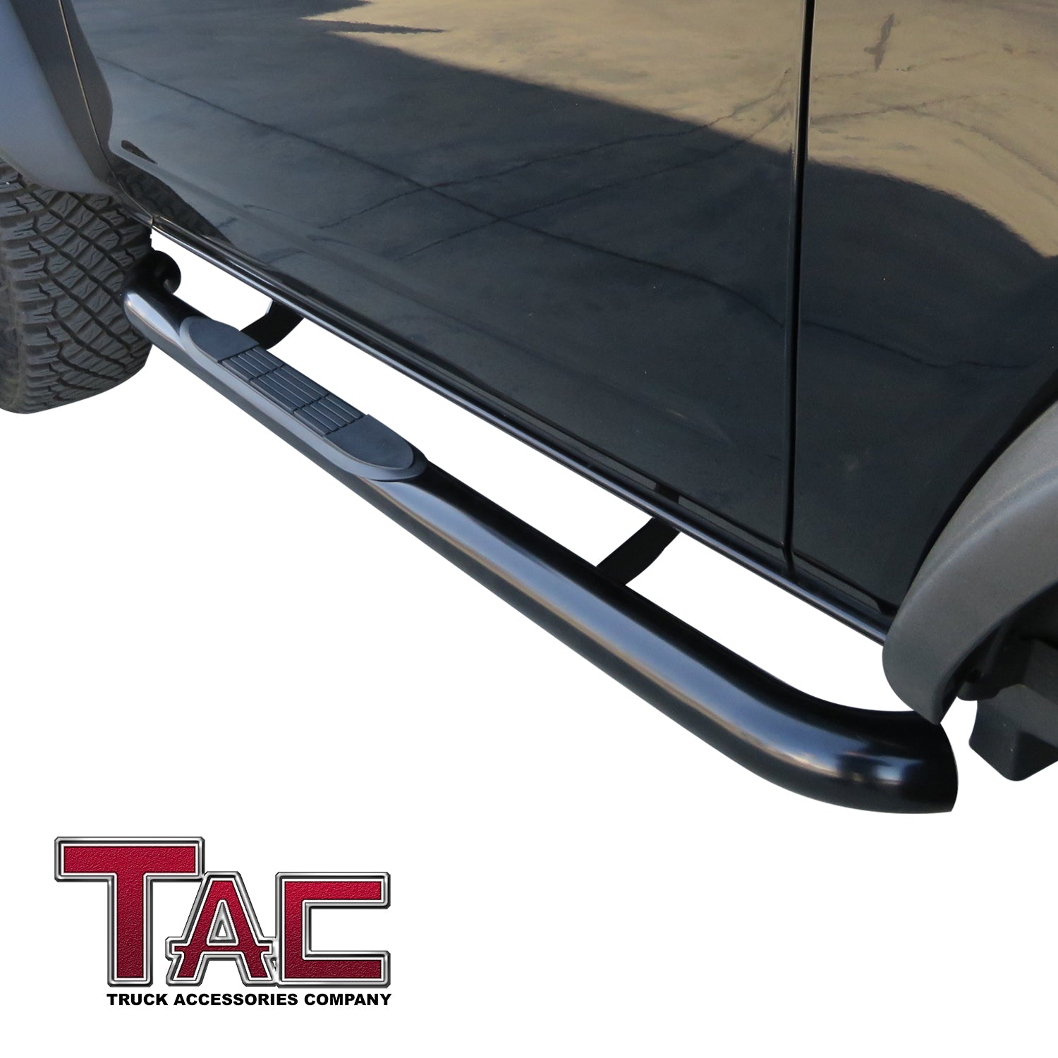 TAC 3" Gloss Black Side Steps Compatible with 2021-2025 Ford Bronco 2 Door| Running Boards| Side Bars| Step Rails| Nerf Bars| Rocker Slider| SUV Accessories (2 PCS)