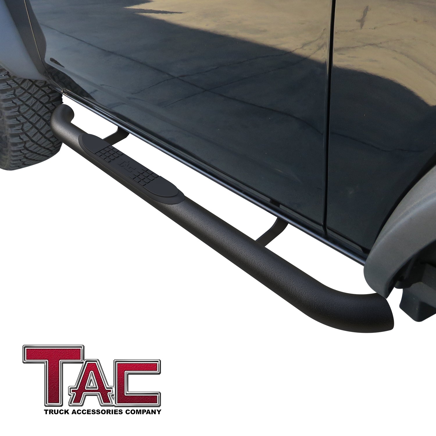TAC 3" Texture Black Side Steps Compatible with 2021-2025 Ford Bronco 2 Door (Not for Bronco Sport) | Running Boards| Side Bars| Step Rails| Nerf Bars| Rocker Slider| SUV Accessories (2 PCS)