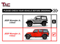 TAC Sidewinder Running Boards Fit 2018-2024 Jeep Wrangler JL 4 Door SUV 4” Drop Fine Texture Black Side Steps Nerf Bars Rock Slider Armor Off-Road Accessories (2pcs)