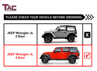 TAC Sidewinder Running Boards Fit 2018-2023 Jeep Wrangler JL 4 Door SUV 4” Drop Fine Texture Black Side Steps Nerf Bars Rock Slider Armor Off-Road Accessories (2pcs)