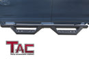TAC Sidewinder Running Boards Fit 2007-2018 Chevy Silverado/GMC Sierra 1500|2007-2019 2500/3500 Extended Double Cab 4" Drop Fine Texture Black Side Steps Nerf Bars Rock Slider Armor Off-Road (2pcs)-3