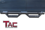 TAC Sidewinder Running Boards Fit 2007-2018 Chevy Silverado/GMC Sierra 1500|2007-2019 2500/3500 Extended Double Cab 4” Drop Fine Texture Black Side Steps Nerf Bars Rock Slider Armor Off-Road (2pcs)