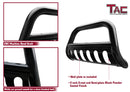 TAC Gloss Black 3" Bull Bar For 2005-2021 Nissan Frontier Truck/ 2005-2015 Nissan Xterra SUV/ 2005-2007 Nissan Pathfinder SUV Front Bumper Brush Grille Guard Nudge Bar-4