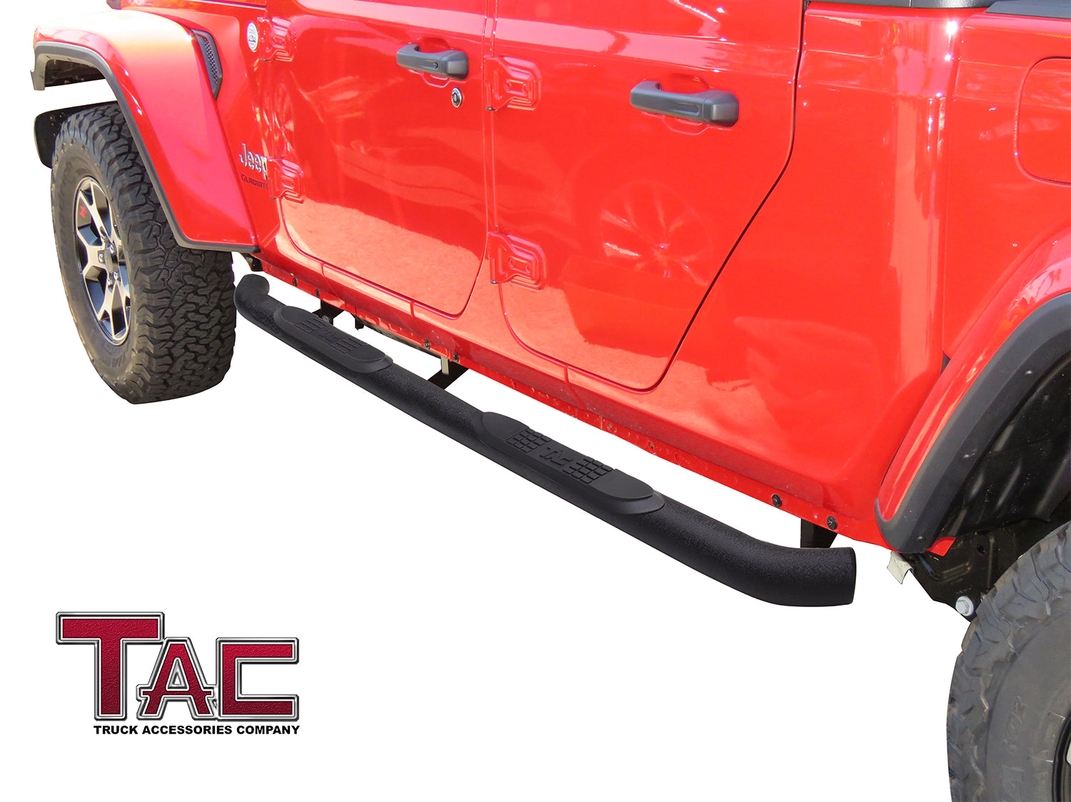 TAC 3" Texture Black Side Steps Compatible with 2020-2025 Jeep Gladiator 4 Door JT | Running Boards| Side Bars| Step Rails| Nerf Bars| Rocker Slider| Pickup Truck Accessories (2 PCS)