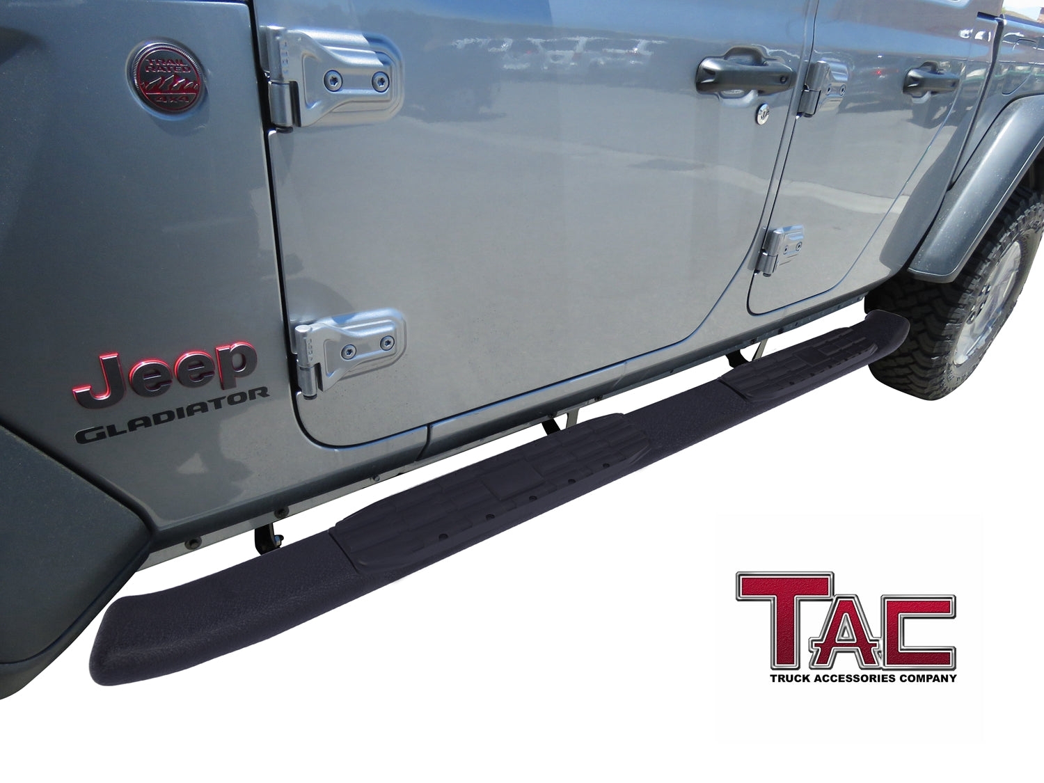 TAC Heavy Texture Black PNC Side Steps For 2020-2025 Jeep Gladiator JT 4 Door Truck | Running Boards | Nerf Bar | Side Bar
