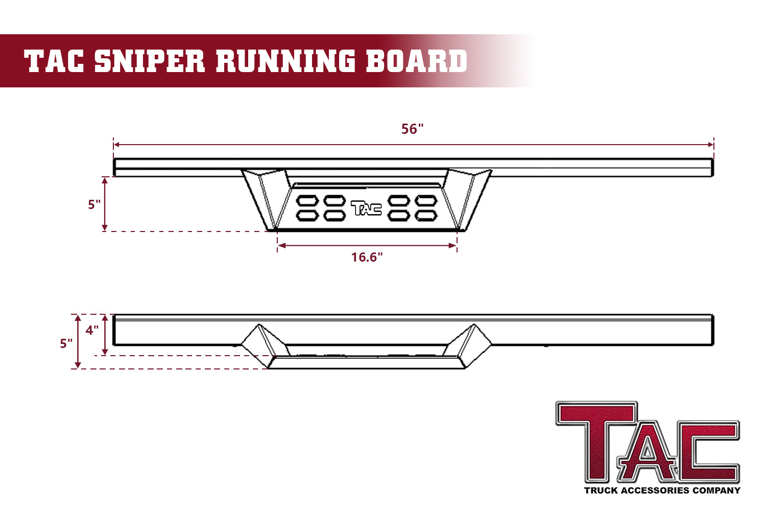 TAC Sniper Running Boards Fit 2019-2025 Chevy Silverado/GMC Sierra 1500 | 2020-2025 2500/3500 Regular Cab Truck Pickup 4" Fine Texture Black Side Steps Nerf Bars 2pcs
