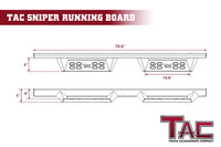 TAC Sniper Running Boards Fit 2018-2024 Jeep Wrangler JL 4 Door Truck Pickup 4" Fine Texture Black Side Steps Nerf Bars 2pcs