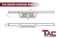 TAC Sniper Running Boards Fit 2018-2024 Jeep Wrangler JL 2 Door Truck Pickup 4" Fine Texture Black Side Steps Nerf Bars 2pcs