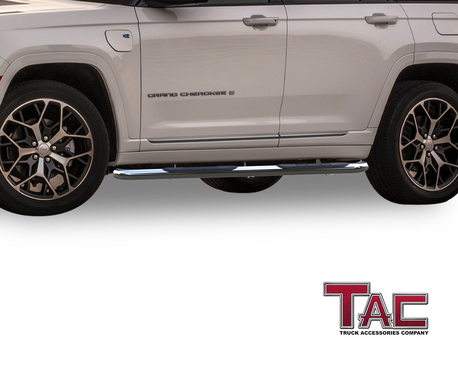 TAC Side Steps Running Boards Compatible with 2022-2024 Jeep Grand Cherokee (Exclude 2021-2024 Grand Cherokee L / 2022-2024 4xe Models) SUV 3" Stainless Steel Side Bars Step Rails Nerf Bars Off Road Accessories 2 pcs