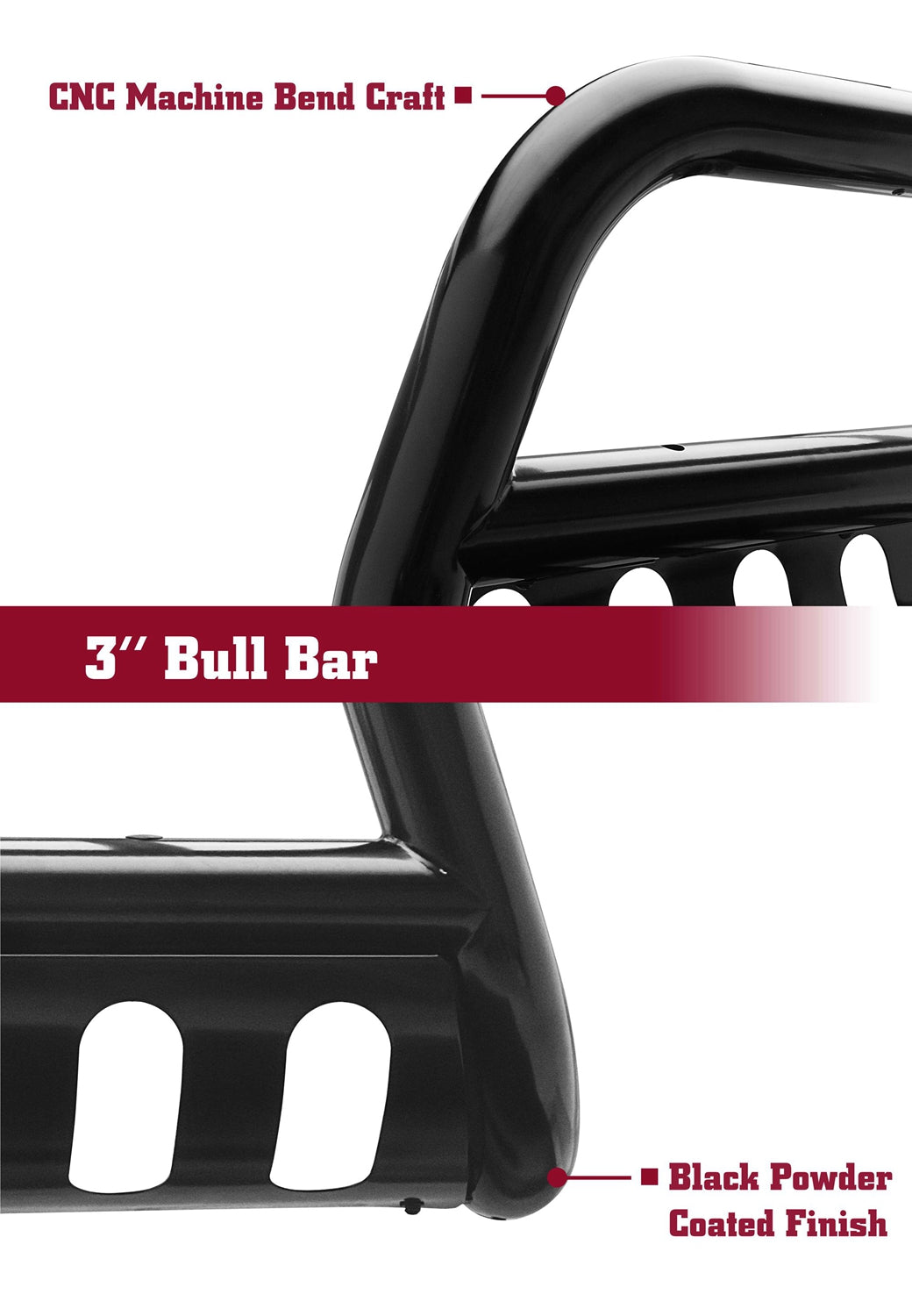 TAC Bull Bar Compatible With 2022-2025 Toyota Tundra Pickup Truck 3 inch Black Front Bumper Grille Guard Brush Guard(With Skid Plate)
