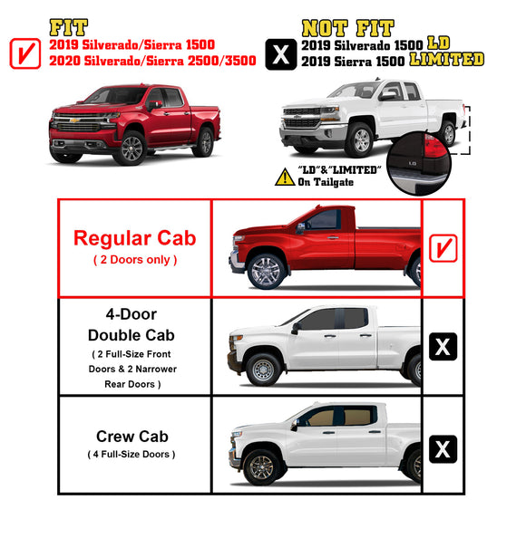 TAC Sidewinder Running Boards Fit 2019-2025 Chevy Silverado/GMC Sierra 1500 | 2020-2025 2500/3500 Regular Cab SUV 4" Drop Fine Texture Black Side Steps Nerf Bars Rock Slider Armor Off-Road (2pcs)