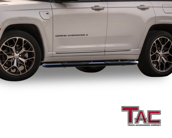 TAC Side Steps Running Boards Compatible with 2022-2023 Jeep Grand Cherokee (Exclude 2021-2023 Grand Cherokee L / 2022-2023 4xe Models) SUV 3" Black Side Bars Step Rails Nerf Bars Off Road Accessories (2 pcs)