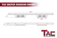 TAC Sniper Running Boards Fit 2015-2023 Ford F150 Supercrew Cab | 2022-2023 F150 Lighting EV | 2017-2023 F250/350/450/550 Super Duty Crew Cab Truck Pickup 4"  Fine Texture Black Side Steps Nerf Bars