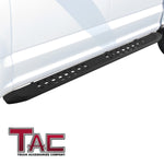 TAC Fine Texture Frigate Running Boards for 2015-2023 Ford F150 & 2022-2023 F150 Lightning EV SuperCrew Cab/2017-2023 F250-550 Crew Cab Truck | Side Steps | Nerf Bars | Side Bars