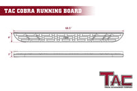 TAC Cobra Running Boards Compatible With 2010-2024 Toyota 4Runner (Excl.10-13 SR5/10-24 Limited/20-21 Nightshade Edition/22-24 TRD Sport) SUV Side Steps Nerf Bars Step Rails Aluminum Black Off-Road