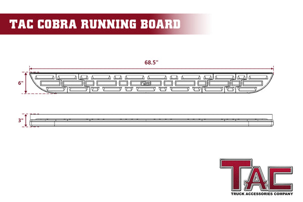 TAC Cobra Running Boards Compatible With 2020-2023 Toyota Highlander SUV Side Steps Nerf Bars Step Rails Aluminum Black Off-Road City Exterior Accessories 2 pieces one pair