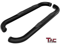 TAC Gloss Black 3" Side Steps For Chevy Silverado/GMC Sierra 1999-2019 1500 Models & 1999-2019 2500/3500 Models Regular Cab (Excl. C/K "Classic") (Body Mount) Truck | Running Boards | Nerf Bars | Side Bars