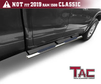 TAC Stainless Steel 4" Side Steps for 2019-2023 Dodge Ram 1500 Quad Cab (Excl. 2019-2023 RAM 1500 Classic) Truck | Running Boards | Nerf Bars | Side Bars