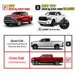 TAC Arrow Side Steps Running Boards Compatible with 2019-2023 Dodge RAM 1500 Crew Cab (Exclude 19-23 Ram 1500 Classic) Truck 5”  Aluminum Texture Black Step Rails Nerf Bars Off Road Accessories 2Pcs