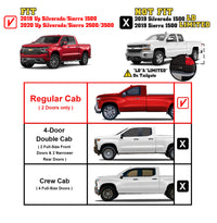 TAC Arrow Side Steps Running Boards Compatible with 2019-2023 Chevy Silverado/GMC Sierra 1500 | 2020-2024 2500/3500 Heavy Duty Regular Cab Truck Pickup 5” Aluminum Texture Black Step Rails Nerf Bars