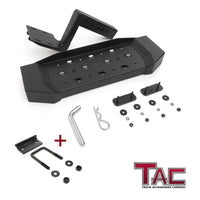 TAC Hitch Step Compatible with 2" Rear Hitch Receiver 6.5" Width With 6" Drop SUV Pickup Truck Van Bumper Protector Universal Aluminum Black (Hitch Pin and Clip included)