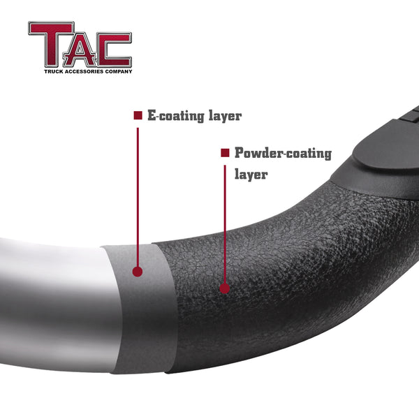 TAC Heavy Texture Black 3" Side Steps For 2019-2023 Toyota RAV4 SUV | Running Boards | Nerf Bars | Side Bars