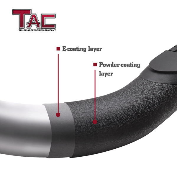 TAC Heavy Texture Black 3" Side Steps For 2019-2024 Toyota RAV4 SUV | Running Boards | Nerf Bars | Side Bars